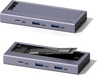 Hagibis USB C Hub with M.2 SSD Enclosure, Magnetic Cover Easy Disassemble External Hard Drive Enclos