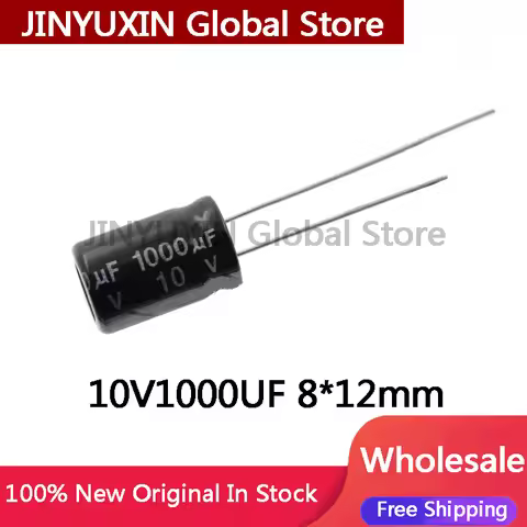 20-100PCS NEW 100% quality 10V1000UF 8x12MM 1000uf 10v 8*12mm 1000μF 10v 8X12MM Direct insert alumin