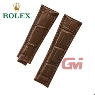 Rolex 20mm Leather Band brown Strap Watchbands Bracelet Fit For Rolex Daytona Submariner Watch