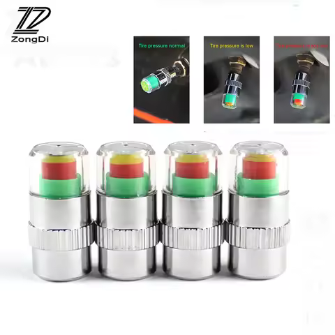ZD 4Pcs Car Warning Pressure Tire Wheel Air Valve Caps Cover For Alfa Romeo 159 BMW E46 E39 E36 E90 