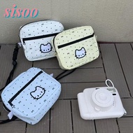 SISOO Storage Bag, Kitten Polka Dot Print Large Capacity Camera Pouch, Kawaii with Strap Cosmetic Po