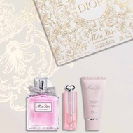 DIOR 迪奧 花漾迪奧香氛粉漾組(淡香水30ML+玫瑰護手霜20ML+癮誘粉漾潤唇膏3.2g  #001)