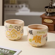 Chinese Style Cute Hahahaha Ceramic Hand Cup Gourd Cup Water Cup Household Coffee Latte Cup Fortune 