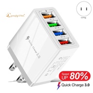 4 USB Fast Charging Adapter,with LED Light Fast Charge Charger 5V3A Charger Type-C QC3.0 Fast Charge