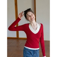 [EGGKA] Rope collar knitted sweater