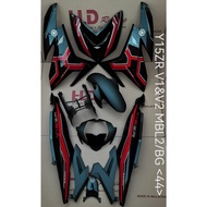 Y15ZR V2 PANTED LINE 44 YAMAHA BODY COVER SET WITH SIAP STICKER TANAM 2K CLEAR HLD- MBL2+BG MATT BLA