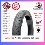 Corva Motor Asia Tire Tubeless Tyre At238 80/90-14, 50/90-17, 60/80-17, 60/90-17, 70/90-17, 80/90-17