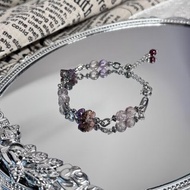 浪漫超七氣質水晶手鍊 - 醫療鋼/超七水晶/紅石榴石