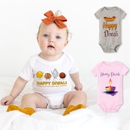 My First Diwali Baby Clothes Happy Deepavali Party Playsuit 屠妖节哈衣 Boys Girls Baby Romper Infant Jumpsuit Newborn Gift 排灯节连身衣