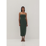 LB Love Bonito Hermione Padded Knotted Back Green &amp; Yellow Midi Bodycon Cami Slip Dress