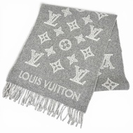 全新未使用商品 △LOUIS VUITTONM79126 Monogram Shadow 羊毛羊絨大披肩圍巾，英國製造，2023 年款，附盒子。