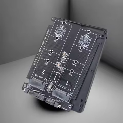 M2 SSD Adapter Dual M.2 SATA SSD B Key Riser Board + Case External Solid State Drive Box Support 223