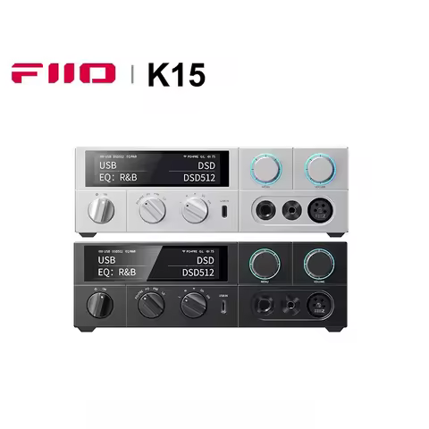 FiiO K15 Desktop DAC AMP Headphone Amplifier Full MQA PEQ Hi-Res Audio dual AK4497S chips DSD512 PCM