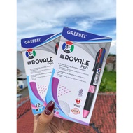 [1 Box] Greebel Royale 4-in-1 Pens 12 Pcs - Practical and Comfortable 4-Color Pens