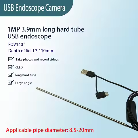 1MP 3.9mm rigid tube endoscope FOV140゜ 3-in-1 USB interface industrial pipeline inspection