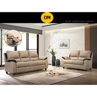 𝐑𝐄𝐀𝐃𝐘 𝐒𝐓𝐎𝐂𝐊 DM CASA LEATHER SOFA SET 1 SEATER RECLINER +2+3 SEATER[DM 2115 LIGHT BROWN]