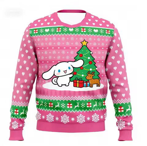 2026 Sanrio Yugui Dog Christmas Kids/Adults Round Neck Hoodie Y2K Christmas Family Dress Christmas G