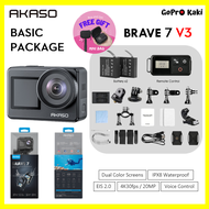 Akaso Brave 7 V3 4K30fps 20MP WiFi Action Camera With ElS 2.0 Touch Screen IPX8 Waterproof ( Ship Fr