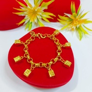 Brass dice bracelet