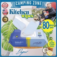 80Pcs Kitchen Wipes Wet Tissue Disposable Kitchen Towel Wet Non Alcohol Wipes Tisu Viral Kain Lap Da