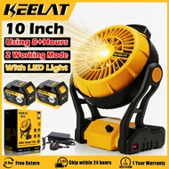 KEELAT 10 Inch Kipas Angin Tanpa Wayar, Boleh Dicas & Lampu LED untuk 20V DY Battery Camping Outdoor