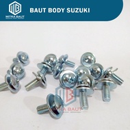 PUTIH [Package 25pcs] Baud Body-Bodi Cover White Suzuki Shogun 110-125 New/Smash Lama-Old-New M6x14-6x14-6 x 14-M6/ Suzuki Body Bolts
