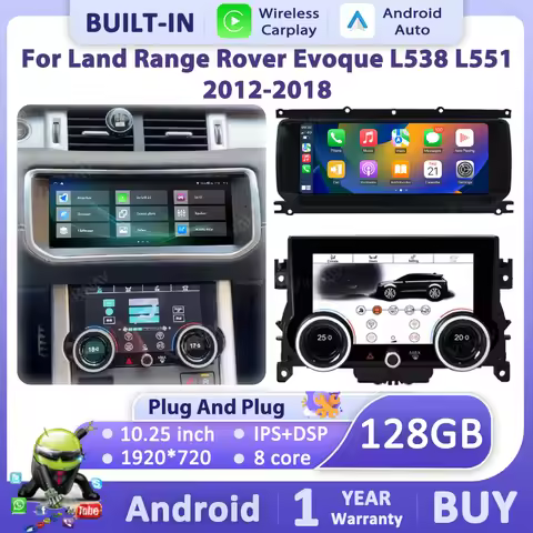 10.25”Android Radio and AC Panel For Land Rover Range Rover Evoque L538 2013-2017 Touch Screen Andro