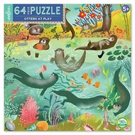 eeBoo 64片拼圖 -- Otters at Play 64 Piece Puzzle 海獺遊戲室