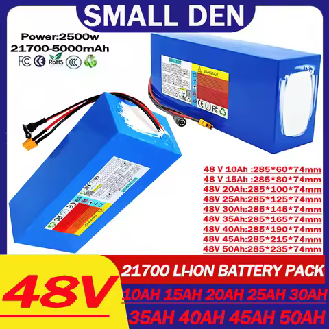 48V 50Ah 45Ah 40Ah 35Ah 30Ah 25Ah 20Ah 15Ah 21700 Lithium battery pack 2500W High Power&capacity 54.