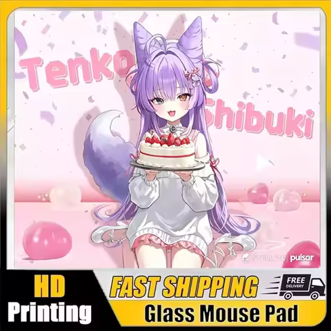 Japanese Anime E-sports Tenko Gaming Glass Mousepad Micro-etched Mouse Pad FPS Duplicate P-Pulsar Y2