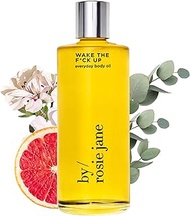 By Rosie Jane Wake the F∗ck Up Body Oil - Invigorating Lemon Verbena, Grapefruit &amp; Geranium Scented Body Oil with Coconut Oil, Olive Oil &amp; Rosehip Seed Oil for Hydrated, Nourished Skin (120ml)