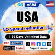 USA eSIM 5G High speed 1-30 Days 500MB-30GB Unlimited Data  AT&T/T-Mobile/Verizon eSIM Card