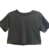 Preloved UNIQLO Airism Black Crop Tshirt (Women)