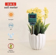 Soil Meter 3 in 1 Tester Alat Ukur PH Tanah 3in1 pH Moisture Light
