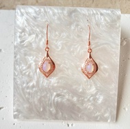 天然歐泊石耳環玫瑰金925純銀耳環戒指裸石寶石輕珠寶半寶石