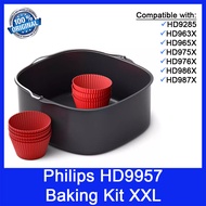 Philips HD9957/00 | HD9957 Baking Kit XXL. Airfryer Accessory. Dishwasher-Safe. Silicone Muffin Cups. Local SG Stock