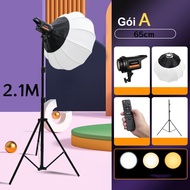 500W LED light ไฟ ไฟถ่ายรูป ไฟไลฟ์สด ไฟสตูดิโอ with 65cm Lantern Softbox & Tripod Stand for Photo Vi