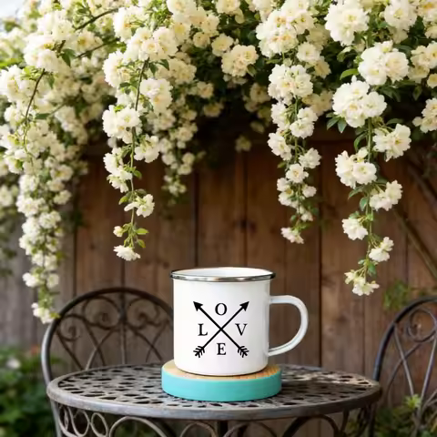 Funny Cups of Coffee Hiking Camping Water Mug Enamel Cup Drinkware Unusual Mugs Mug for Tea Rare Bee