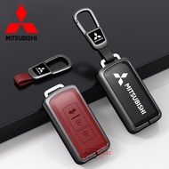 【Logo Buckle】Alloy Car Key Case Comfortable Leather Key Protection Cover For Mitsubishi Outlander Xp