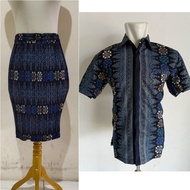 Couple Donwi Short Plisket Skirt and Short Sleeve Batik Shirt for Men