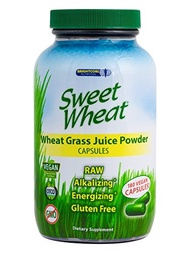 [USA]_Brightcore Nutrition Sweet Wheat Organic Wheat Grass Juice Powder, 180 Caps
