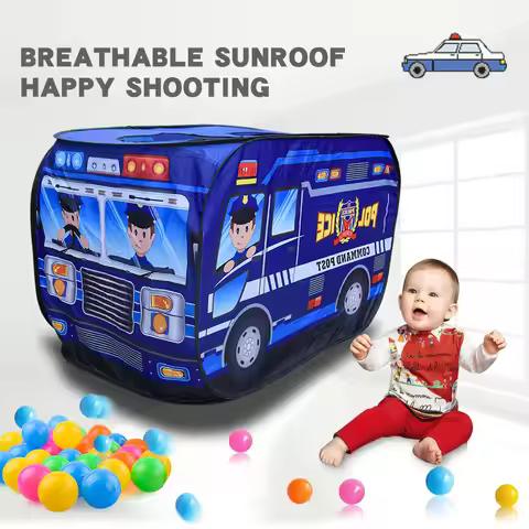 Children's car tent house police car indoor and outdoor game house with sunroof toys