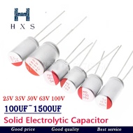 10Pcs DIP Solid Electrolytic Capacitor 25V 35V 50V 63V 100V 10UF 47UF 100UF 220UF 270UF 330UF 470UF 