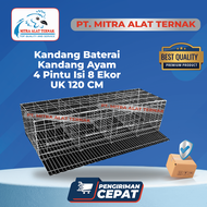 Kandang Baterai Kawat Ayam Petelur 4 Pintu isi 8 Ekor