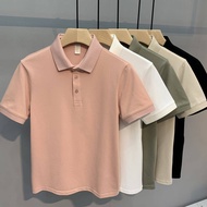Men's Large Solid Color Polo Shirt Short-sleeved New Summer Lapel Trend Korean Short-sleeved T-shirt Loose Casual Short-sleeved T-shirt