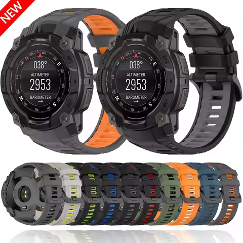Silicone Sport Strap For Garmin Instinct 3 Crossover AMOLED 45mm 50mm Smart Watch Band Bracelet For 