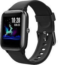 HAFURY Smart Watch Activity Fitness Tracker Watch, Compatible with Android and iOS Phone, Bluetooth Smartwatch with Heart Rate Monitor IP68 Waterproof, Step Sleep Tracker, for Men Women Kids, Black