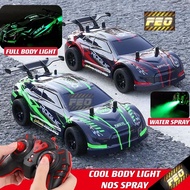 [BODY LIGHT]FEO R34 GTR Rc Car Control Car Racing Spray Effect Remote Control Car Toys Kereta Contro