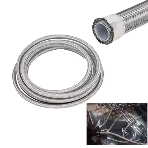 1M/3M AN4 N6 AN8 AN10 Braided Fuel Oil Line Stainless Steel PTFE Gas line Brake Hose Fuel Oil Line O