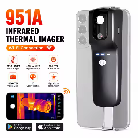 HoldPeak 256x192 WiFi Portable Thermal Camera for iPhone & Android ±2% -20~550℃ 10 Palettes & Alarm 